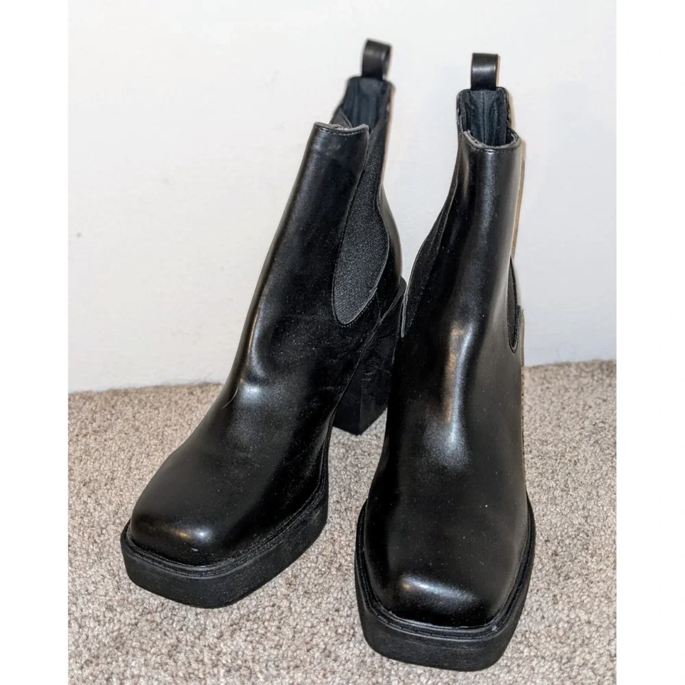 Mia‎ Womens Dru Faux Leather Booties Chelsea Boots Shoes Black Size 10 NEW